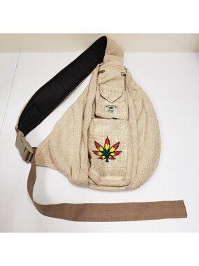 Himalayan Hemp Rasta Leaf Sling Pack Bag